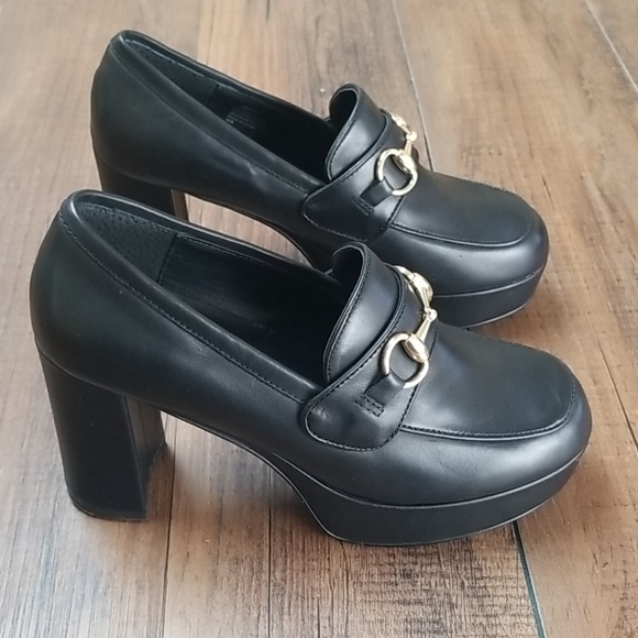 steve madden cinderella horsebit platform loafers